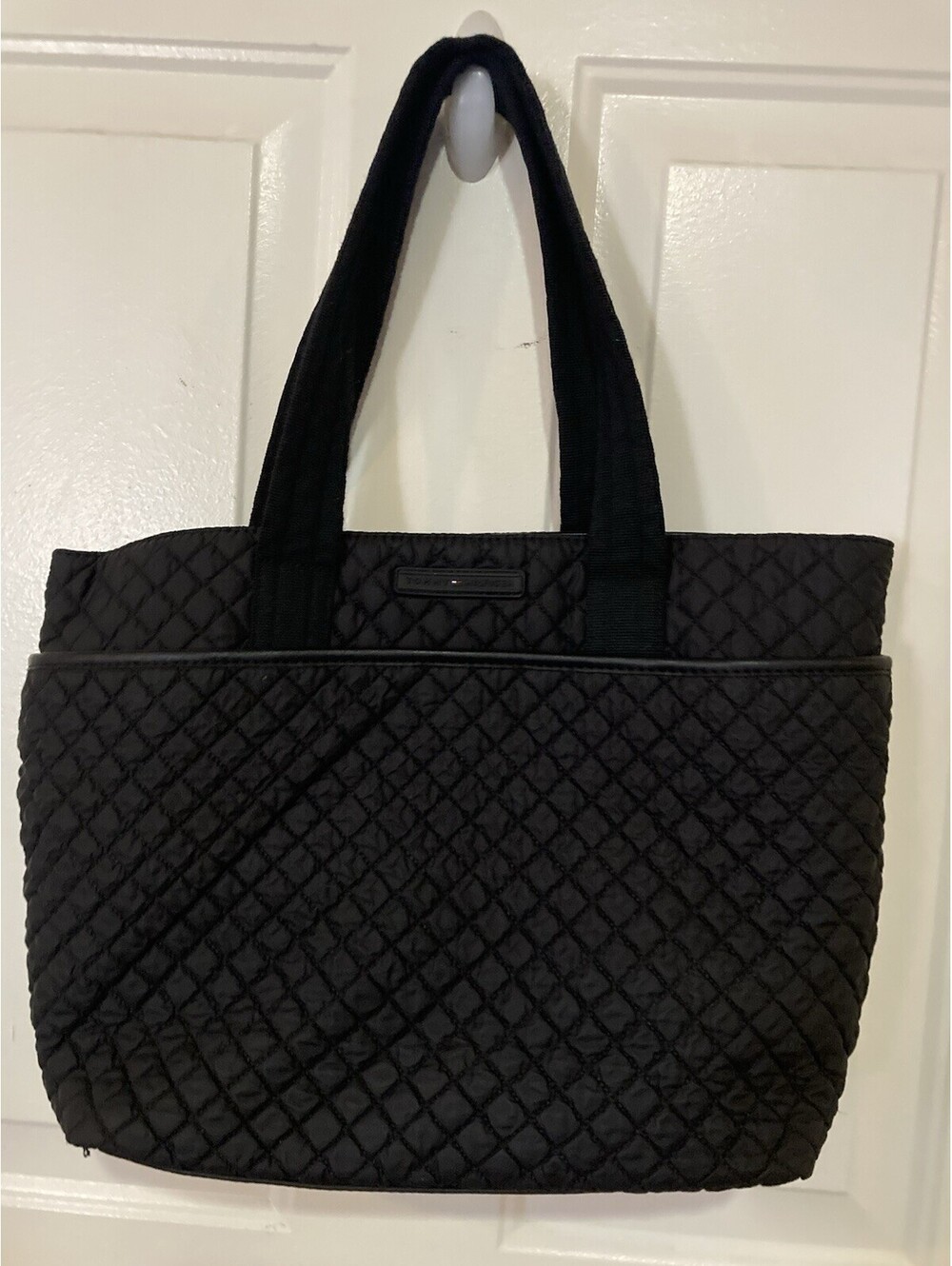 Tommy Hilfiger Black Quilted Shopper Tote Shoulder Bag Purse Classic Designer